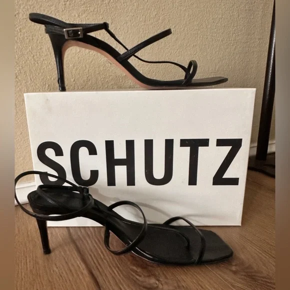 SCHUTZ Ameena Black Strappy Heels size 9 - Picture 2 of 8